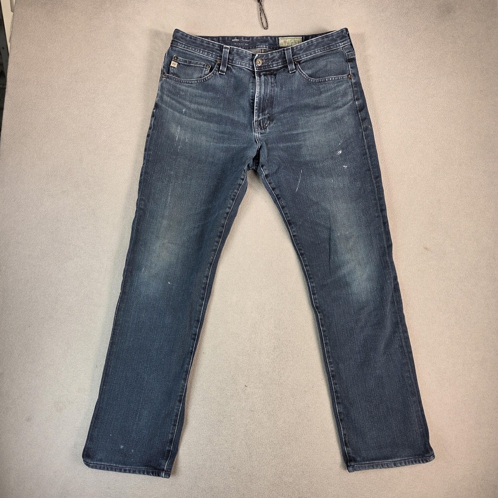 Ag Adriano Goldschmied Men's Slim Straight Jeans in Dark Blue Wash